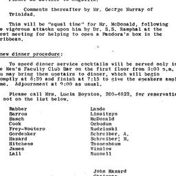 Announcements, 1968-10-29. ...