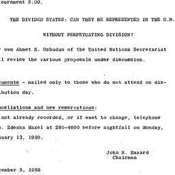 Announcements, 1968-12-05. ...