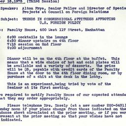 Announcements, 1973-10-16. ...