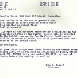 Announcements, 1973-11-13. ...