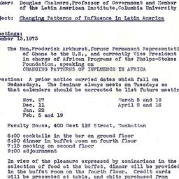 Announcements, 1973-10-30. ...