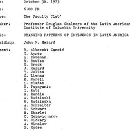 Minutes, 1973-10-30. The Pr...