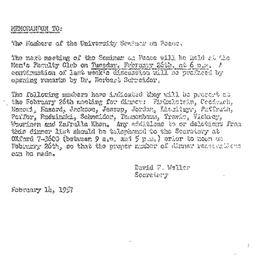 Minutes, 1957-02-12. The Pr...