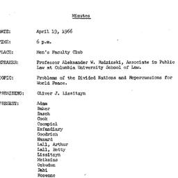Minutes, 1966-04-19. The Pr...