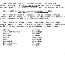 Announcements, 1965-12-14. ...