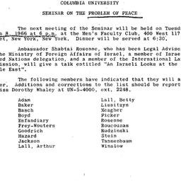 Announcements, 1966-03-08. ...