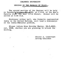 Announcements, 1965-10-26. ...