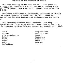 Announcements, 1966-04-19. ...