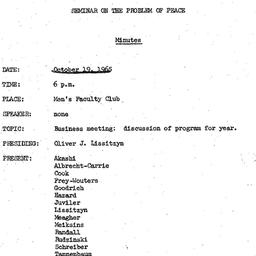 Minutes, 1965-10-19. The Pr...