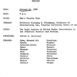 Minutes, 1966-01-11. The Pr...