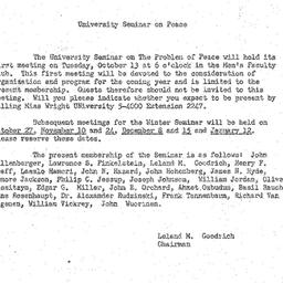 Announcements, 1952-10-13. ...