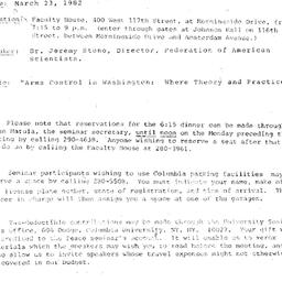 Announcements, 1982-03-23. ...