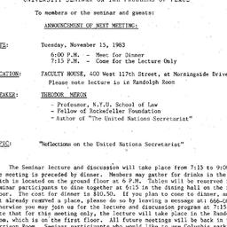 Announcements, 1983-11-15. ...