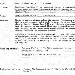 Announcements, 1981-02-03. ...