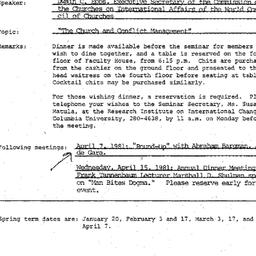 Announcements, 1981-03-31. ...