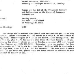 Announcements, 1993-04-13. ...