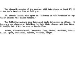 Announcements, 1962-03-13. ...