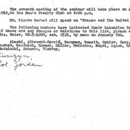 Announcements, 1961-12-12. ...