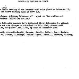 Announcements, 1961-11-28. ...