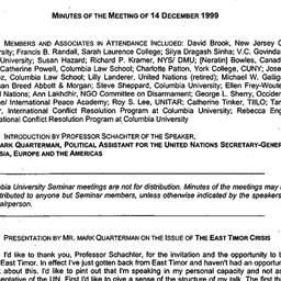 Minutes, 1999-12-14. The Pr...