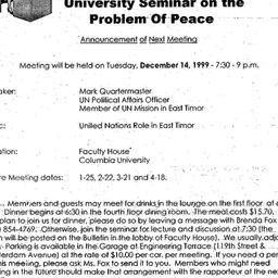Announcements, 1999-12-14. ...