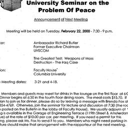 Announcements, 2000-02-22. ...