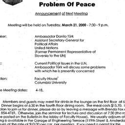 Announcements, 2000-03-21. ...