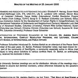 Minutes, 2000-01-25. The Pr...