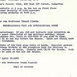 Announcements, 1971-03-28. ...