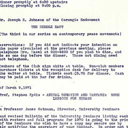 Announcements, 1971-02-23. ...