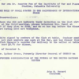 Announcements, 1970-11-24. ...