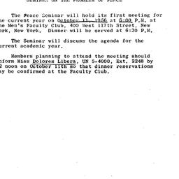 Announcements, 1966-10-11. ...