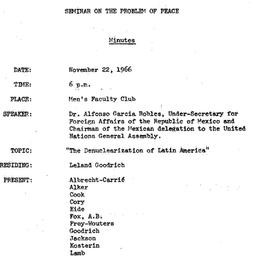 Minutes, 1966-11-22. The Pr...
