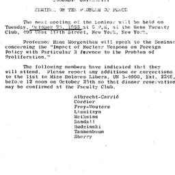 Announcements, 1966-10-25. ...