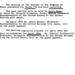 Announcements, 1967-03-07. ...