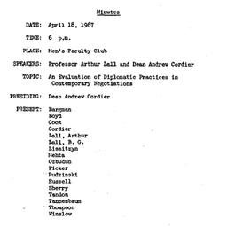 Minutes, 1967-04-18. The Pr...