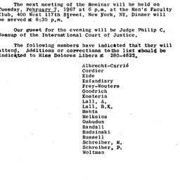 Announcements, 1967-02-07. ...