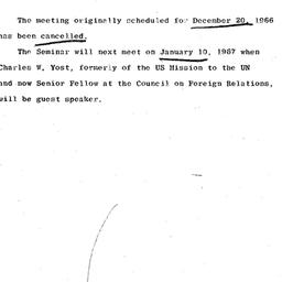 Announcements, 1966-12-20. ...