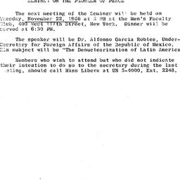 Announcements, 1966-11-22. ...