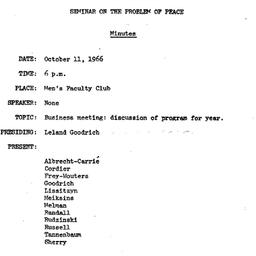 Minutes, 1966-10-11. The Pr...