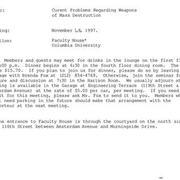 Announcements, 1997-11-18. ...