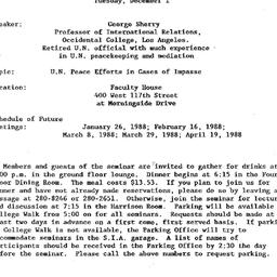 Announcements, 1987-12-01. ...