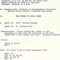 Announcements, 1972-03-21. ...