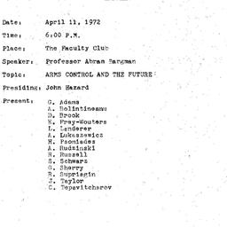 Minutes, 1972-04-11. The Pr...
