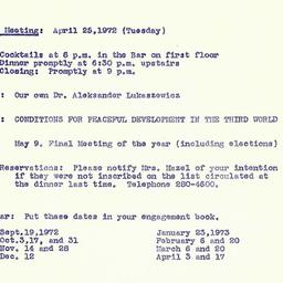 Announcements, 1972-04-25. ...
