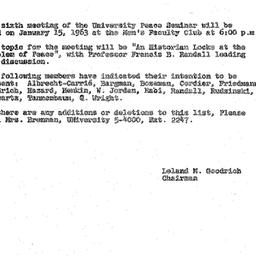 Announcements, 1963-01-07. ...