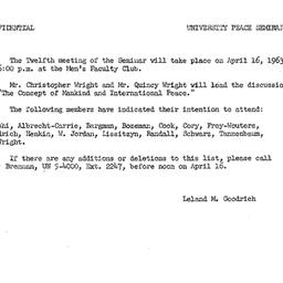 Announcements, 1963-03-12. ...