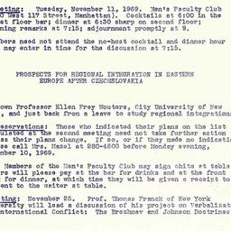Announcements, 1969-11-11. ...