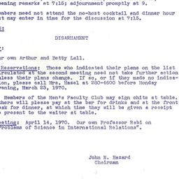 Announcements, 1970-03-24. ...