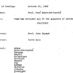 Minutes, 1969-10-21. The Pr...